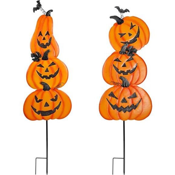 2 Pack Halloween Yard Decor Stakes, Trick or Treat Happy...